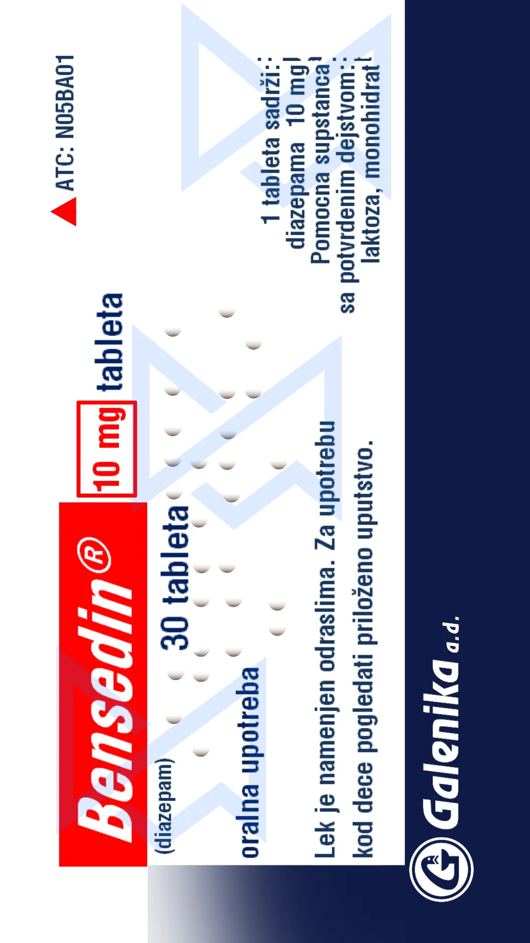 Bensedin, bez našeg loga u pozadini